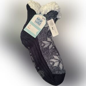 The Original MUK LUKS Aloe Infused Ankle Slippers S/M (6-8) Dark Blue Navy